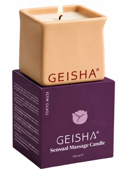 Masážní svíčka GEISHA Sensual Massage Candle s bambuckým máslem, 145 ml - obrázek 2