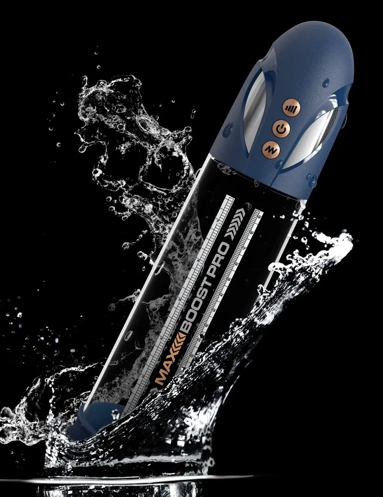 Automatická vakuová pumpa na penis Pump Worx Max Boost Pro Flow, modrá, 30,5 cm - obrázek 7