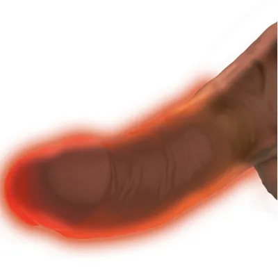 Přirážecí vibrační dildo King Cock Plus Triple Threat s ohřevem, hnědé - obrázek 4