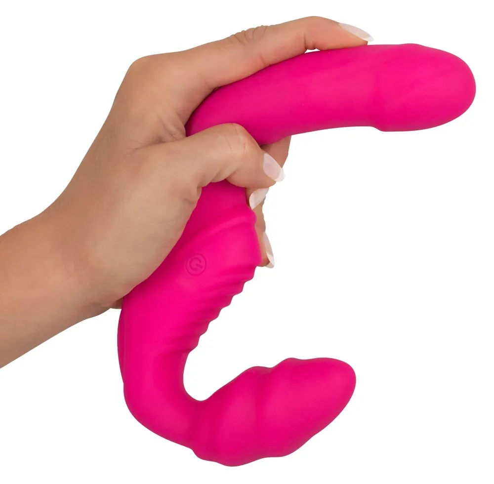 Vibrační strap-on bez postroje You2Toys Strapless, silikonový, fialový, 22 cm - obrázek 5