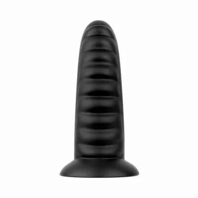 Anální kolík BUTTR Double Ribbed s přísavkou, vroubkovaný, černý, 26 cm - obrázek 4