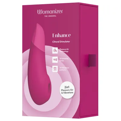 Tlakový stimulátor klitorisu s vibracemi Womanizer Enhance, zářivě růžový - obrázek 13