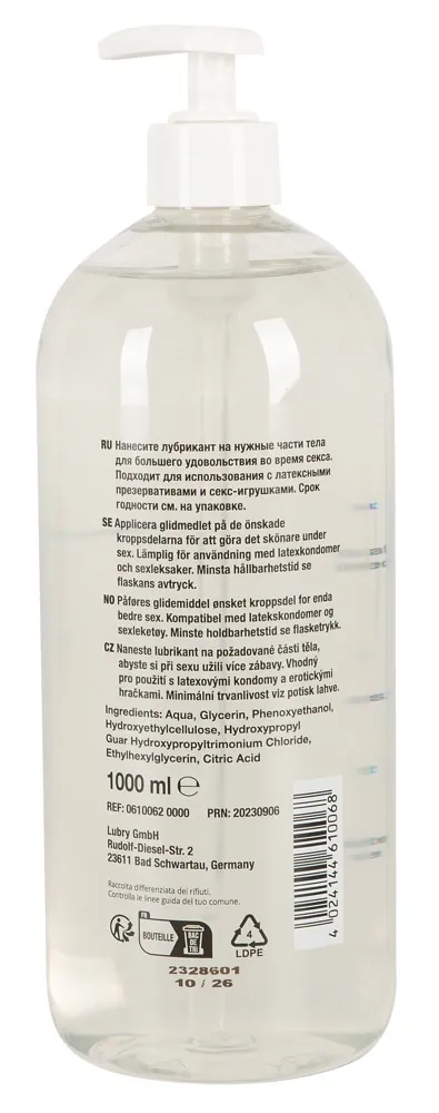 Lubrikační gel na vodní bázi Just Glide, 1 l - obrázek 3
