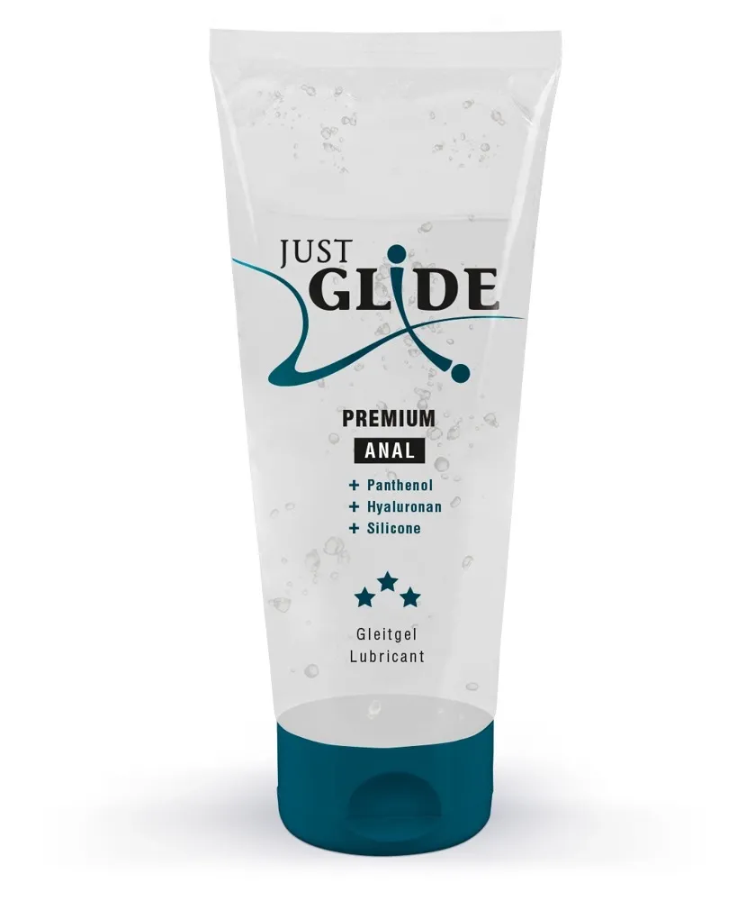Anální lubrikační gel Just Glide Premium Anal s kyselinou hyaluronovou, 200 ml