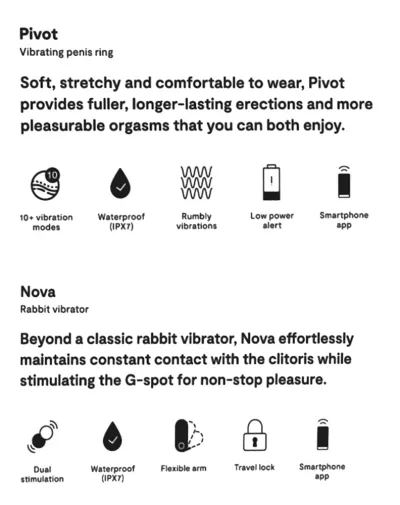 Sada We-Vibe Date Night, vibrátor Nova 2 a erekční kroužek Pivot - obrázek 8