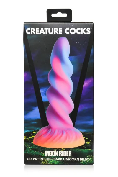 Fantasy dildo Blush Moon Rider ze silikonu s přísavkou, svítí ve tmě, L - obrázek 3