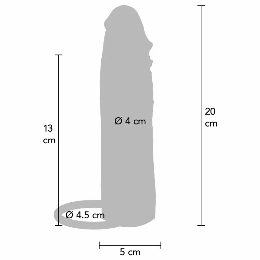 Silikonový vibrační návlek na penis Get Real Hydrated Skin, karamelový, 20 cm - obrázek 4