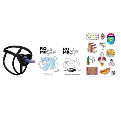 Strap-on ROMP Piccolo s postrojem a silikonovým dildem 14 cm, trojbarevný - obrázek 10