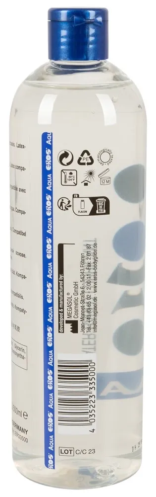 Lubrikační gel EROS Aqua na vodní bázi, 500 ml - obrázek 3