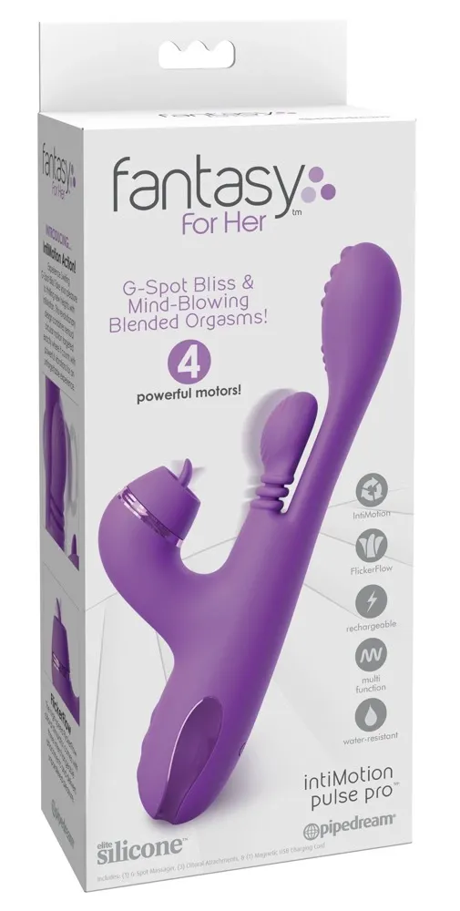 Rabbit vibrátor Fantasy For Her IntiMotion Pulse Pro Vibe, fialový, 24,1 cm