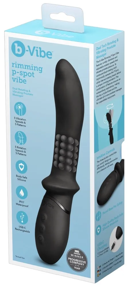 Rotační stimulátor prostaty b-Vibe Rimming P-Spot Vibe, silikon, nabíjecí
