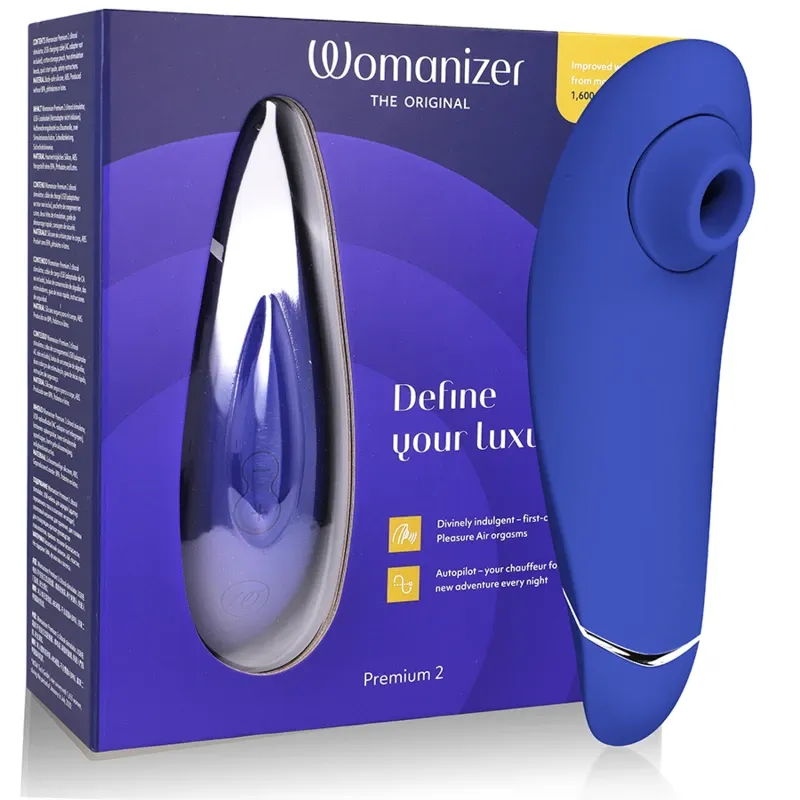 Tlakový stimulátor klitorisu Womanizer Premium 2, borůvkový