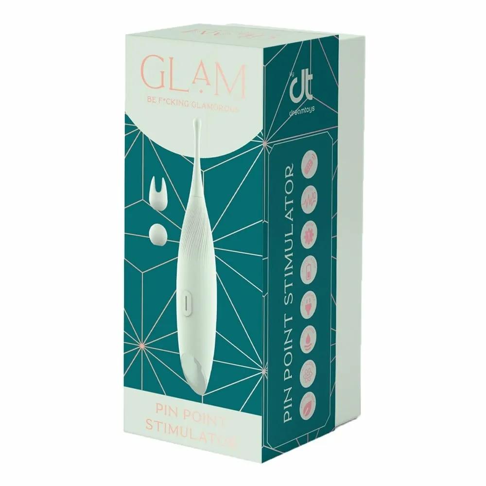 Vibrátor na klitoris Dream Toys Glam Pin Point Stimulator, 2 nástavce, zlatý, 16 cm