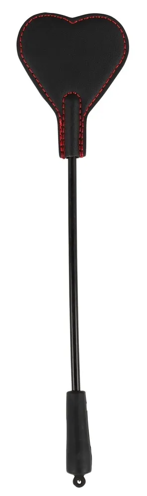 Jezdecký bičík You2Toys Heart Mini Crop s umělou kožešinou, černo-červený, 25 cm - obrázek 2