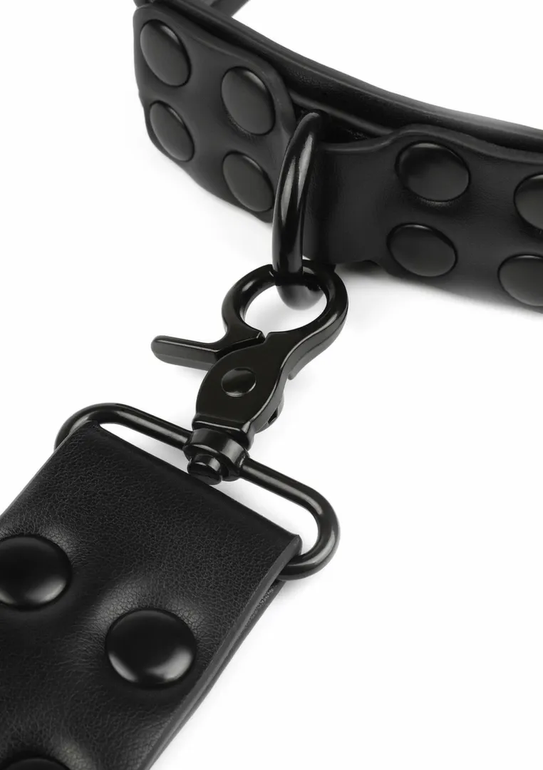 Obojek s vodítkem AVANZA VANTAGE 8 Signature, umělá kůže, černý - obrázek 2