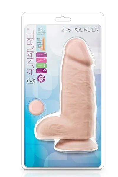 Velké realistické dildo Blush AU NATURAL 2.75 Pounder s přísavkou, tělové, 25 cm