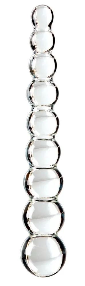 Skleněné dildo Pipedream Icicles No. 2 s kuličkami, 22,5 cm, čiré - obrázek 2