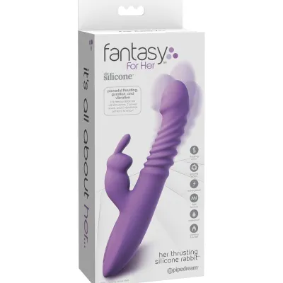 Přirážecí rabbit vibrátor Fantasy For Her s ohřevem, fialový - obrázek 5