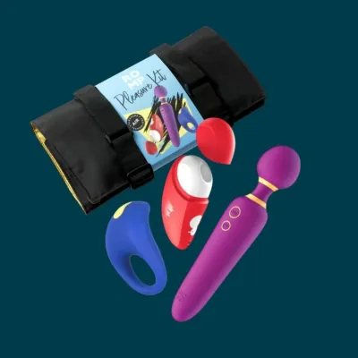 Sada ROMP Pleasure Kit 3v1: masážní hlavice, vibrační kroužek, tlakový stimulátor