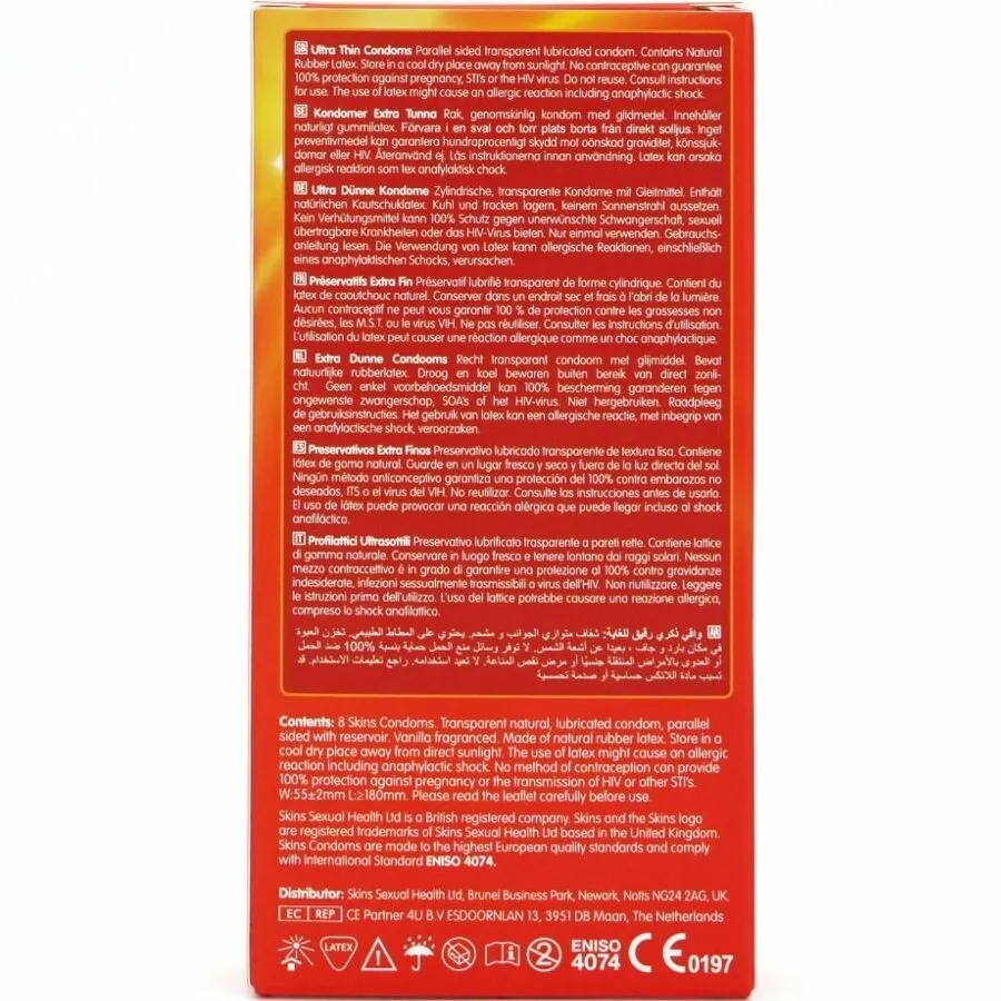 Tenké kondomy Skins Ultra Thin, 8 ks - obrázek 4