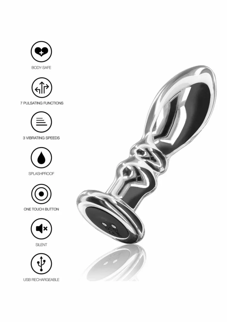 Vibrační anální kolík TOYJOY The Slider, nerezová ocel, M, nabíjecí - obrázek 5