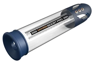 Automatická vakuová pumpa na penis Pump Worx Max Boost Pro Flow, modrá, 30,5 cm - obrázek 3