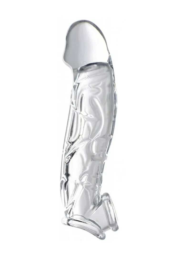 Prodlužovací návlek na penis XR Brands Master Series, průhledný, +5 cm