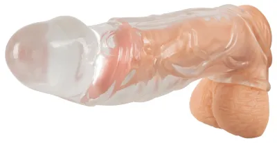 Prodlužovací návlek na penis Crystal Clear s kroužkem, TPE, průhledný, 19,2 cm - obrázek 8