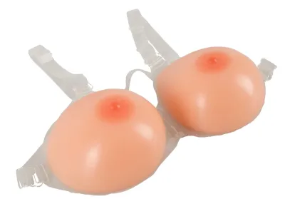 Silikonová prsa Cottelli s nastavitelnými ramínky, obvod 86–105 cm, tělová - obrázek 3