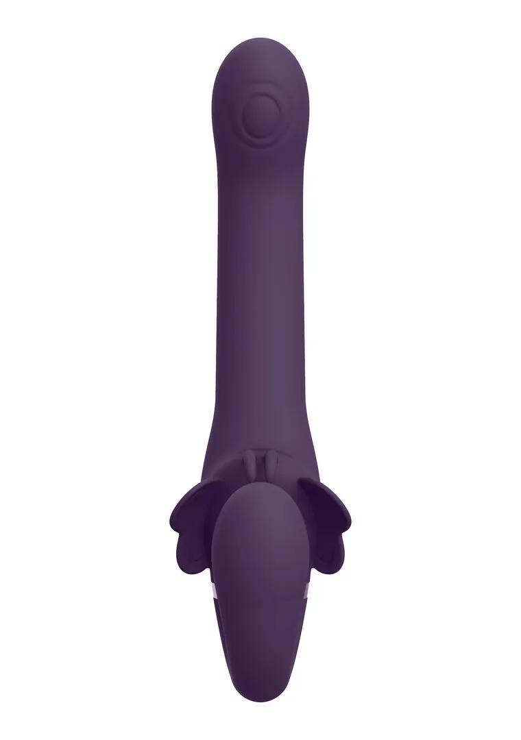 Strap-on bez postroje VIVE Satu Pulse-Wave s vibracemi a nafukováním, fialový - obrázek 4