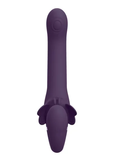 Strap-on bez postroje VIVE Satu Pulse-Wave s vibracemi a nafukováním, fialový - obrázek 4