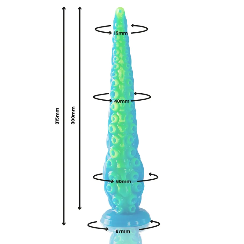 Silikonové dildo chapadlo EPIC Scylla, fluorescenční, velké, 31,5 cm - obrázek 4