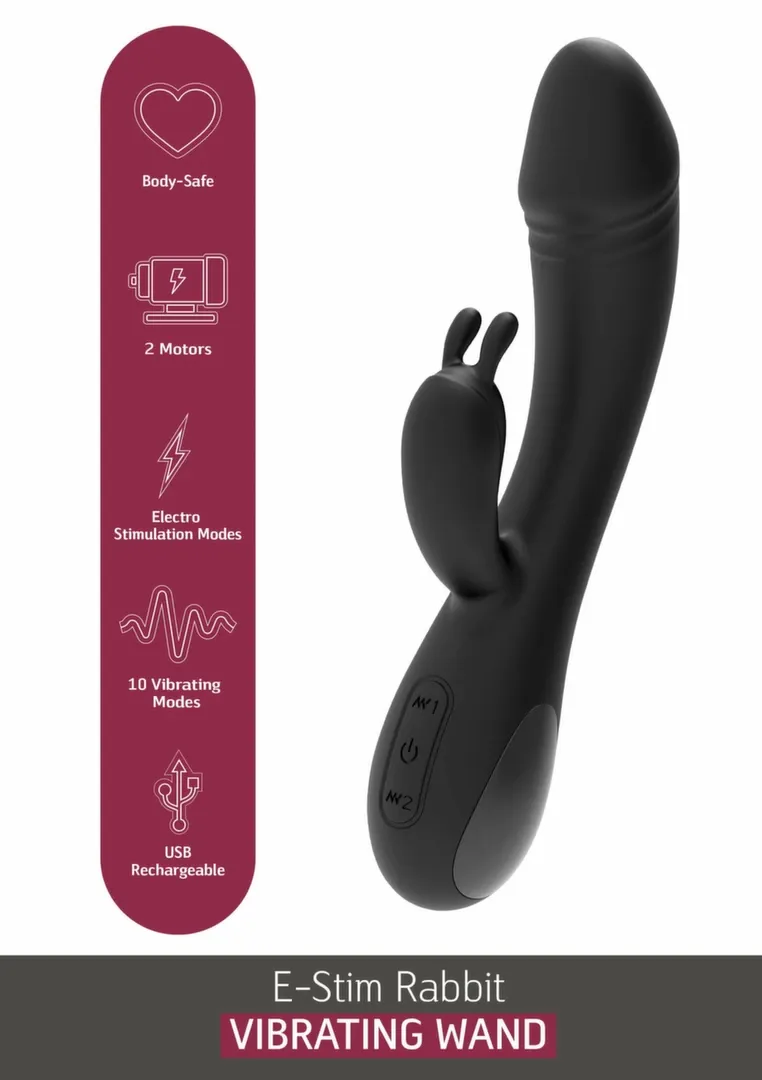 Rabbit vibrátor She.E.O eStim s elektrostimulací, silikon, černý - obrázek 6