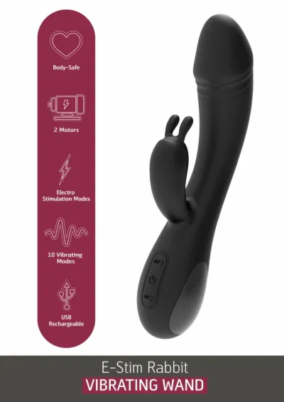 Rabbit vibrátor She.E.O eStim s elektrostimulací, silikon, černý - obrázek 6