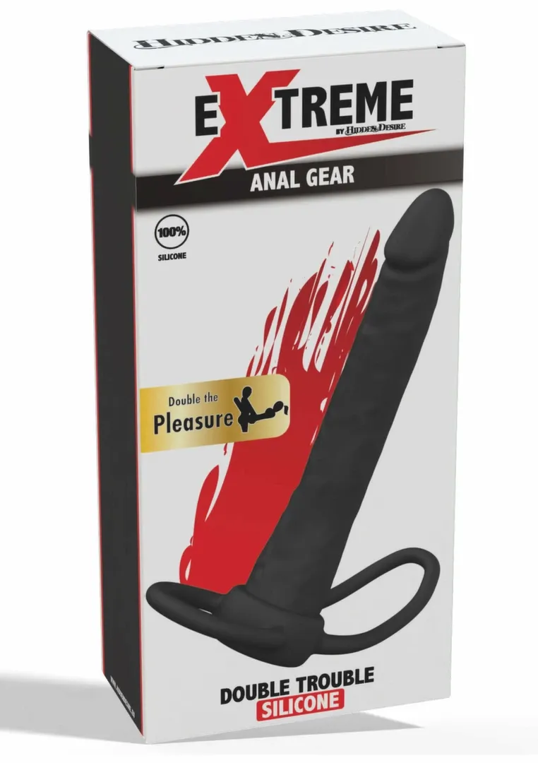 Anální dildo Extreme by Hidden Desire Double Trouble, silikon, černé - obrázek 3