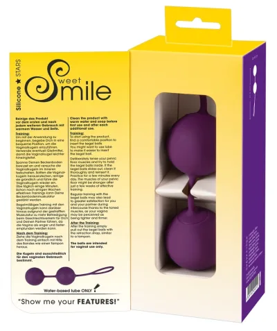Venušiny kuličky Sweet Smile XXL Duo Balls se zátěží, silikon, fialové, 21,5 cm - obrázek 5