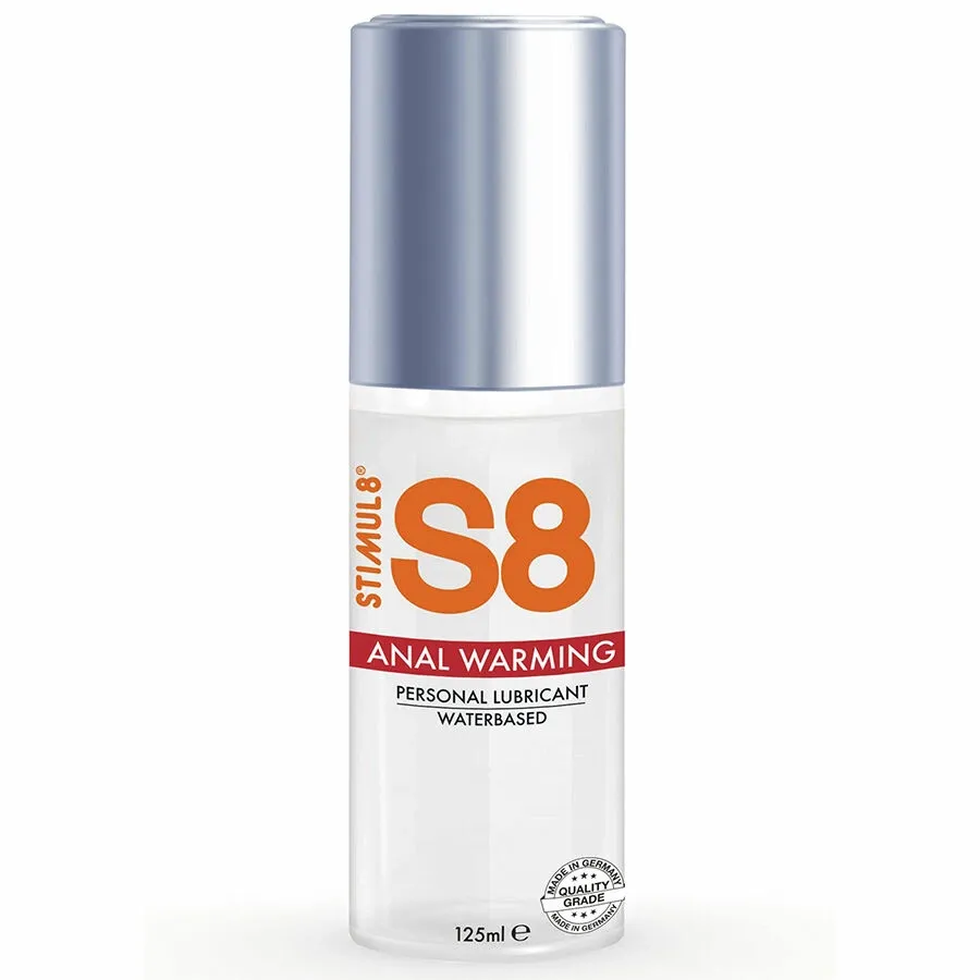 Hřejivý anální lubrikační gel Stimul8 S8, na vodní bázi, 125 ml