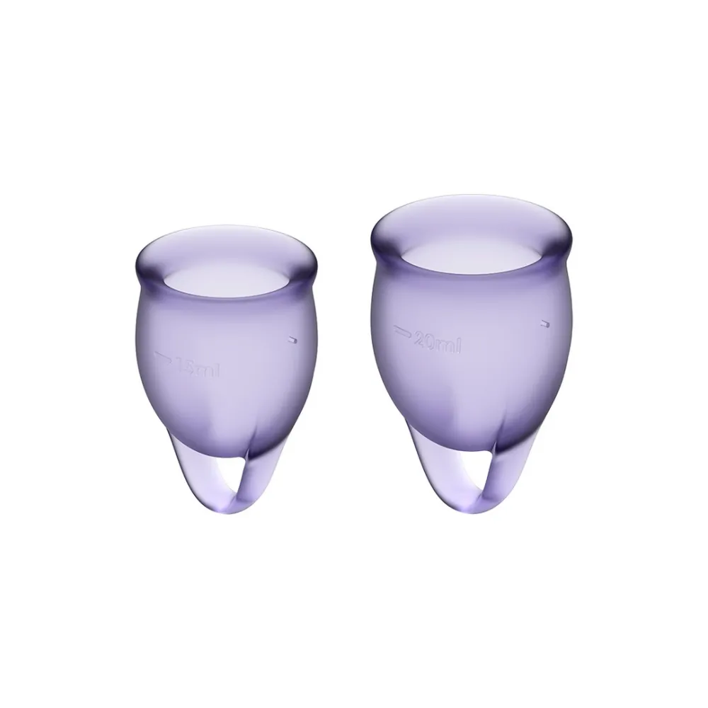 Menstruační kalíšky Satisfyer Feel Confident, sada 2 velikostí, 15 a 20 ml