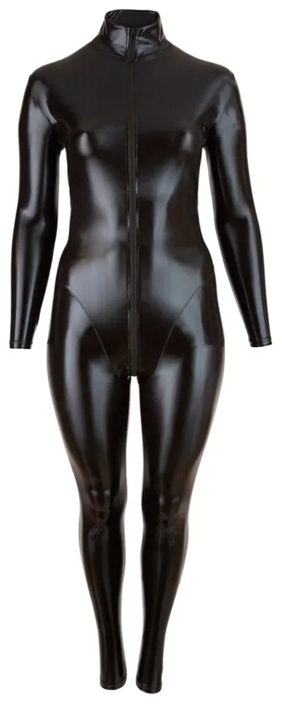 Overal s dlouhými rukávy Cottelli Collection, elastický, černý, 3XL - obrázek 8