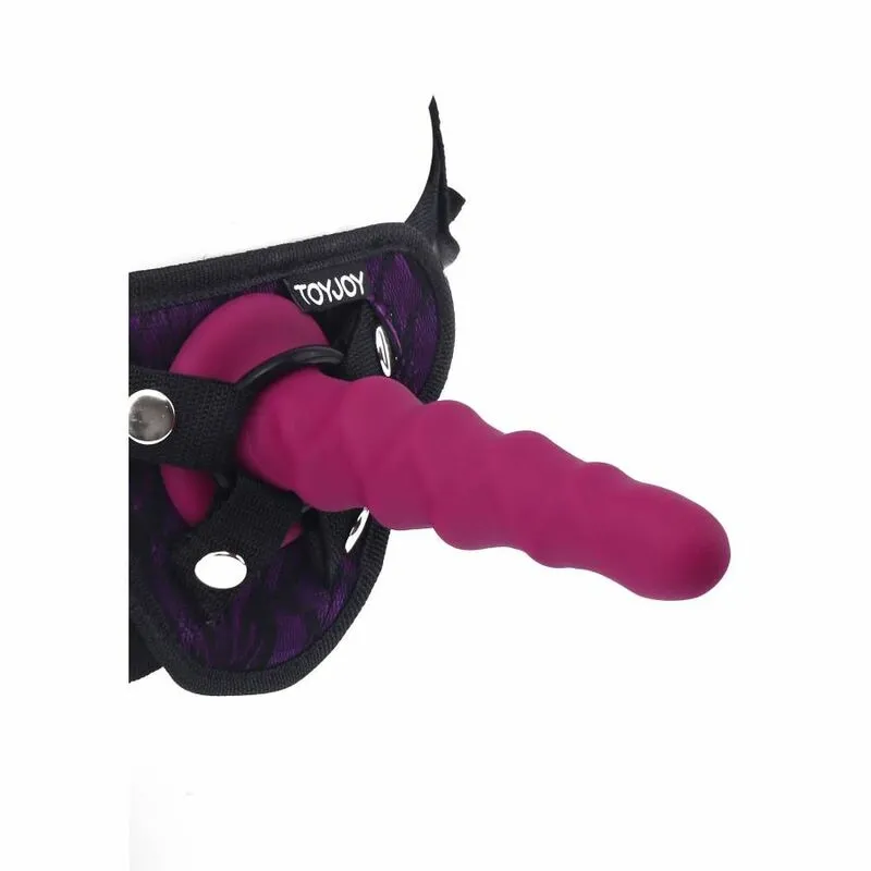 Vroubkované silikonové dildo Get Real s přísavkou, 12 cm, červené - obrázek 2