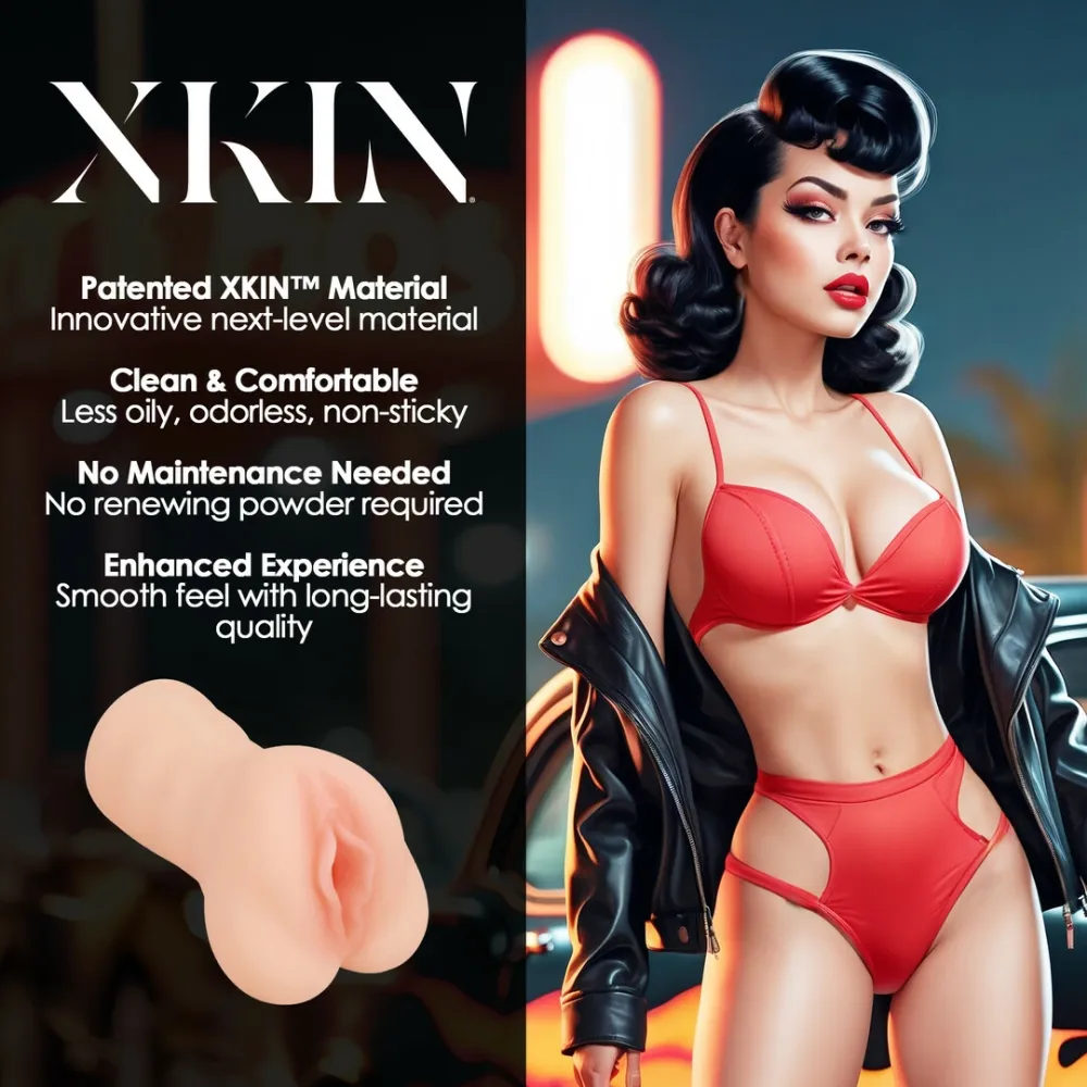 Masturbátor XKIN Pinup Dolls Greaser Girl Misty Muffburner, střední, tělový, 204 g - obrázek 5