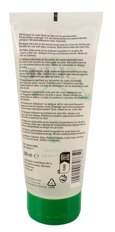 Bio lubrikační gel Just Glide Bio na vodní bázi, 200 ml - obrázek 2