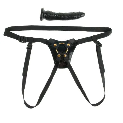 Strap-on Fetish Fantasy Gold Designer, postroj s odnímatelným dildem - obrázek 2