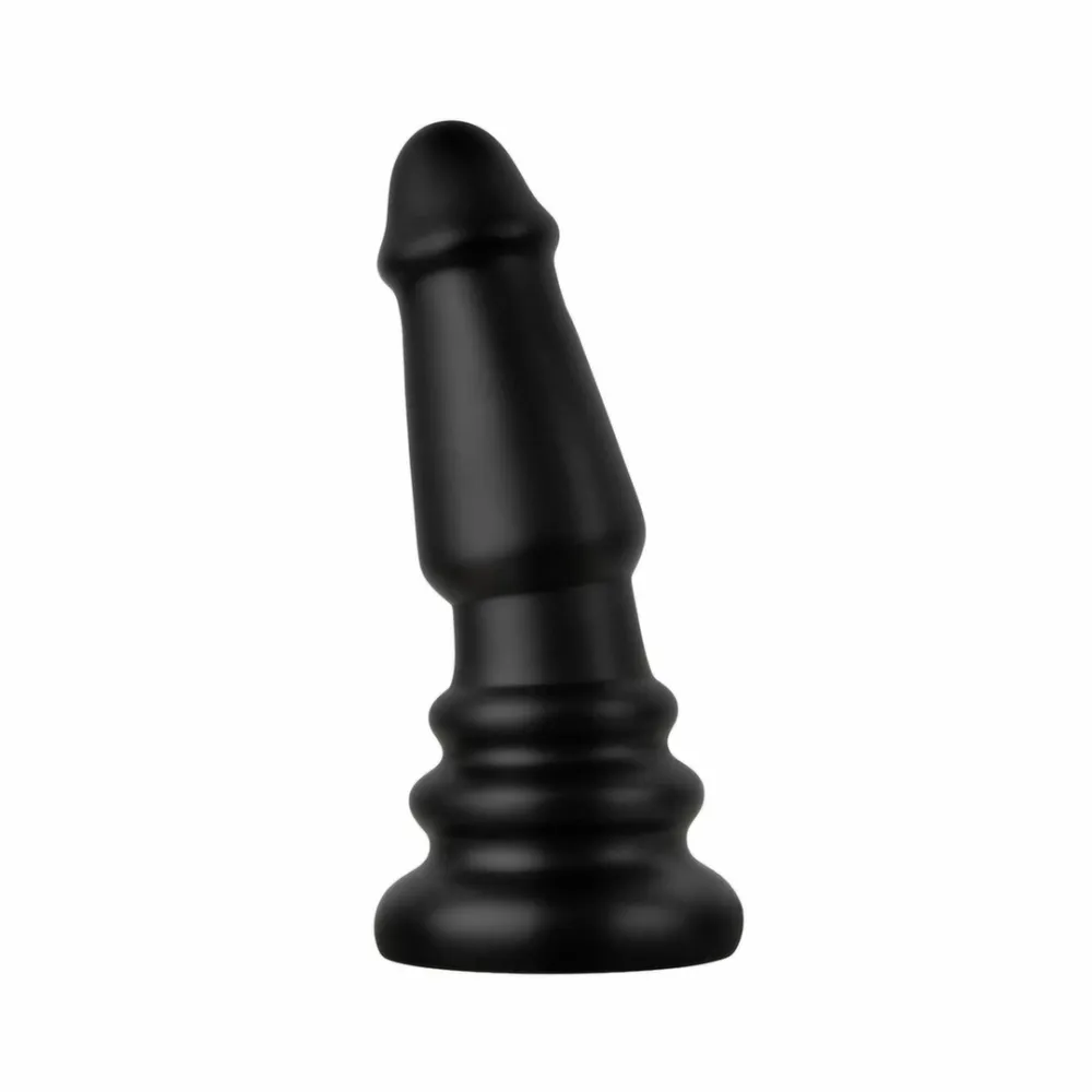 Anální kolík BUTTR Tactical II, protáhlý, s vroubkovanou základnou, černý, 26 cm - obrázek 6