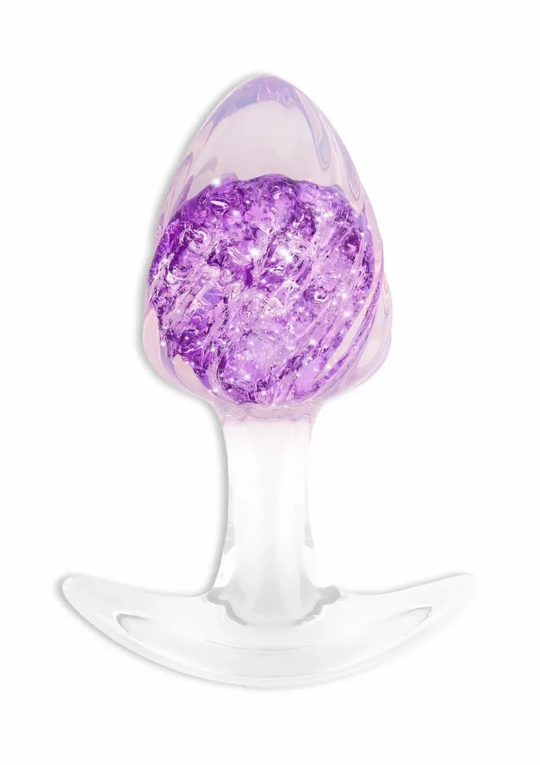 Silikonový anální kolík ToyJoy Crystal Plug Medium s krystalem, černý, 8,2 cm