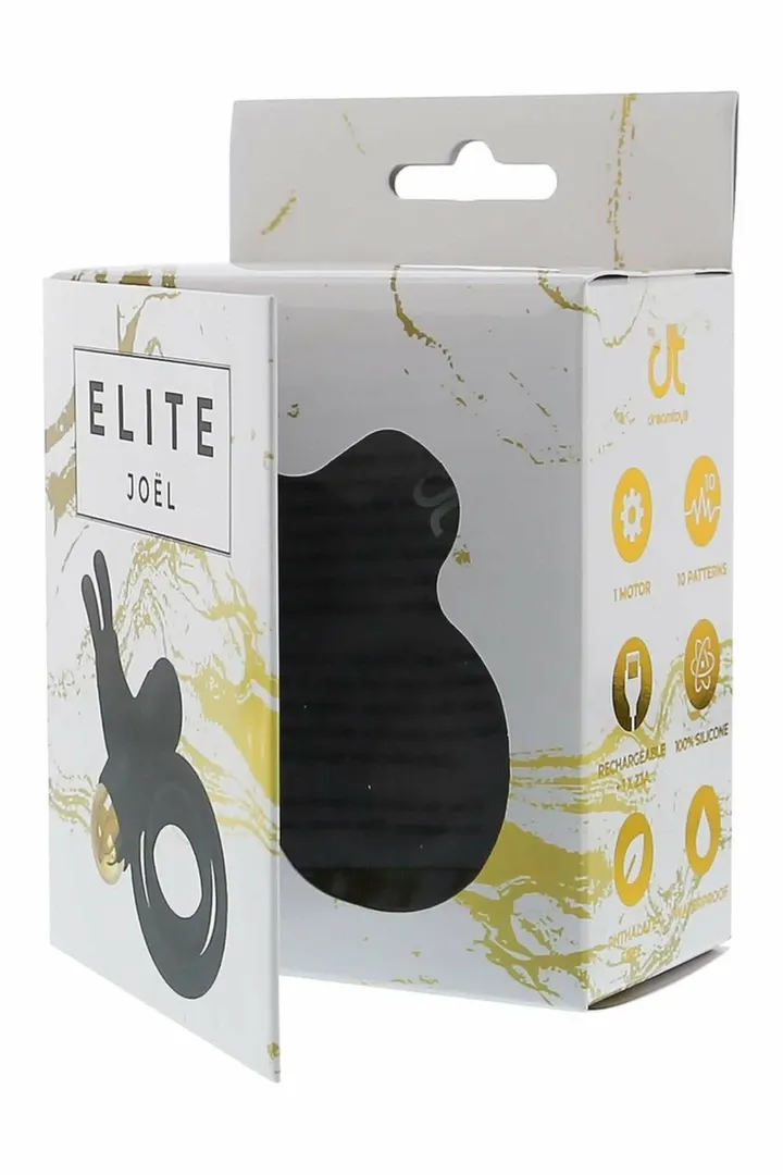 Vibrační erekční kroužek Dream Toys Elite Joel, dvojitý, nabíjecí, černozlatý