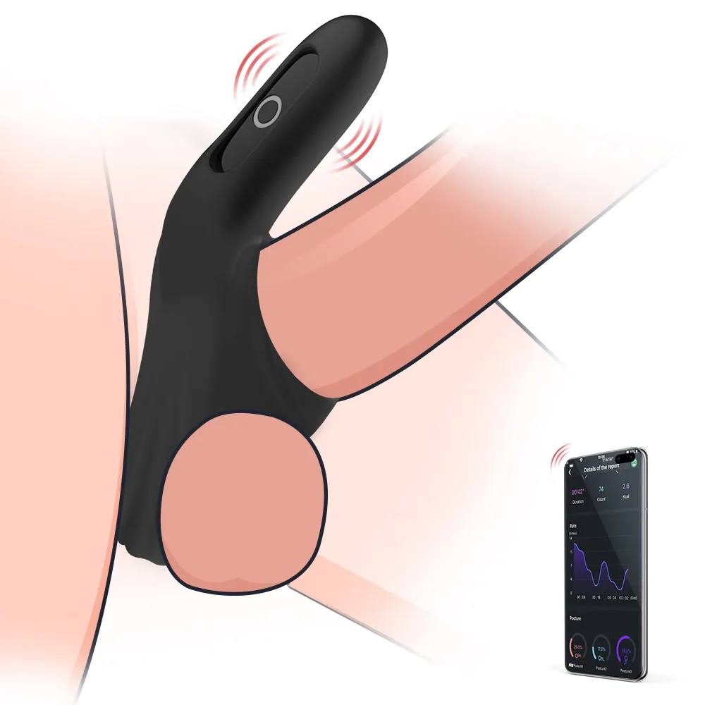Dvojitý erekční kroužek Magic Motion Rise s ovládáním aplikací, černý - obrázek 6