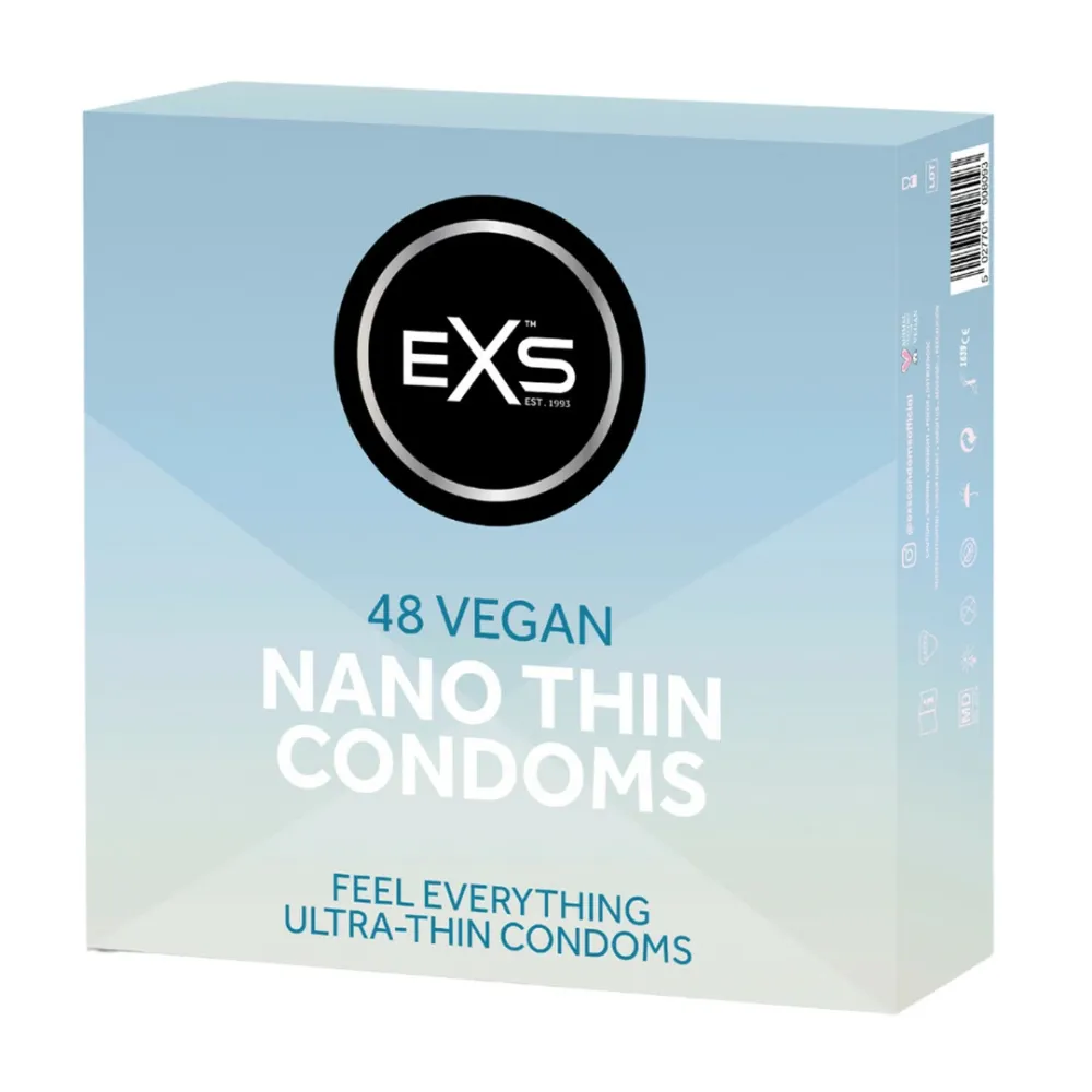 Ultratenké kondomy EXS Nano Thin, 0,045 mm, 53 mm, 48 ks