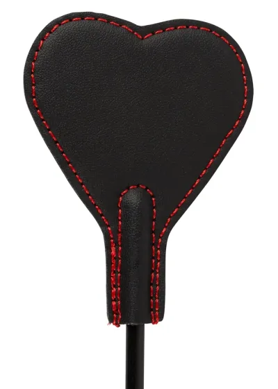 Jezdecký bičík You2Toys Heart Mini Crop s umělou kožešinou, černo-červený, 25 cm - obrázek 7
