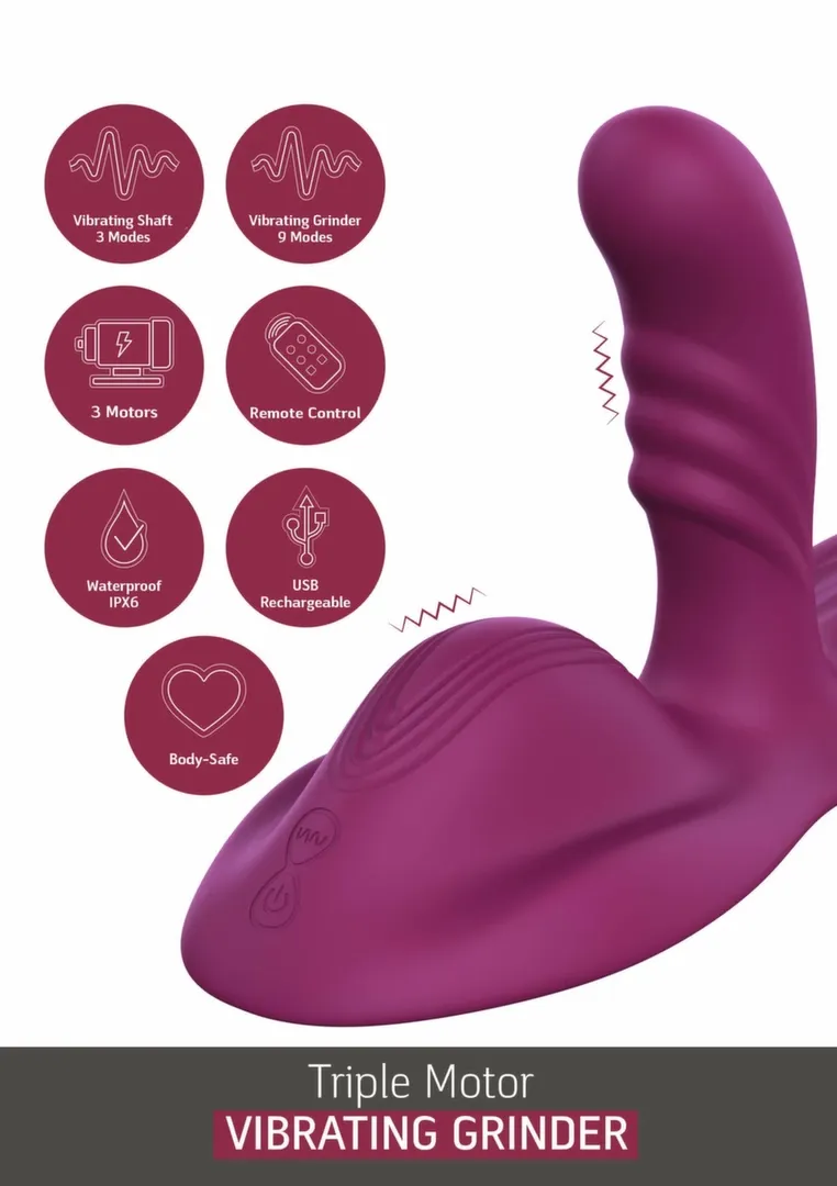 Vibrátor na tření She.E.O Triple Motor s dálkovým ovládáním, fialový - obrázek 7